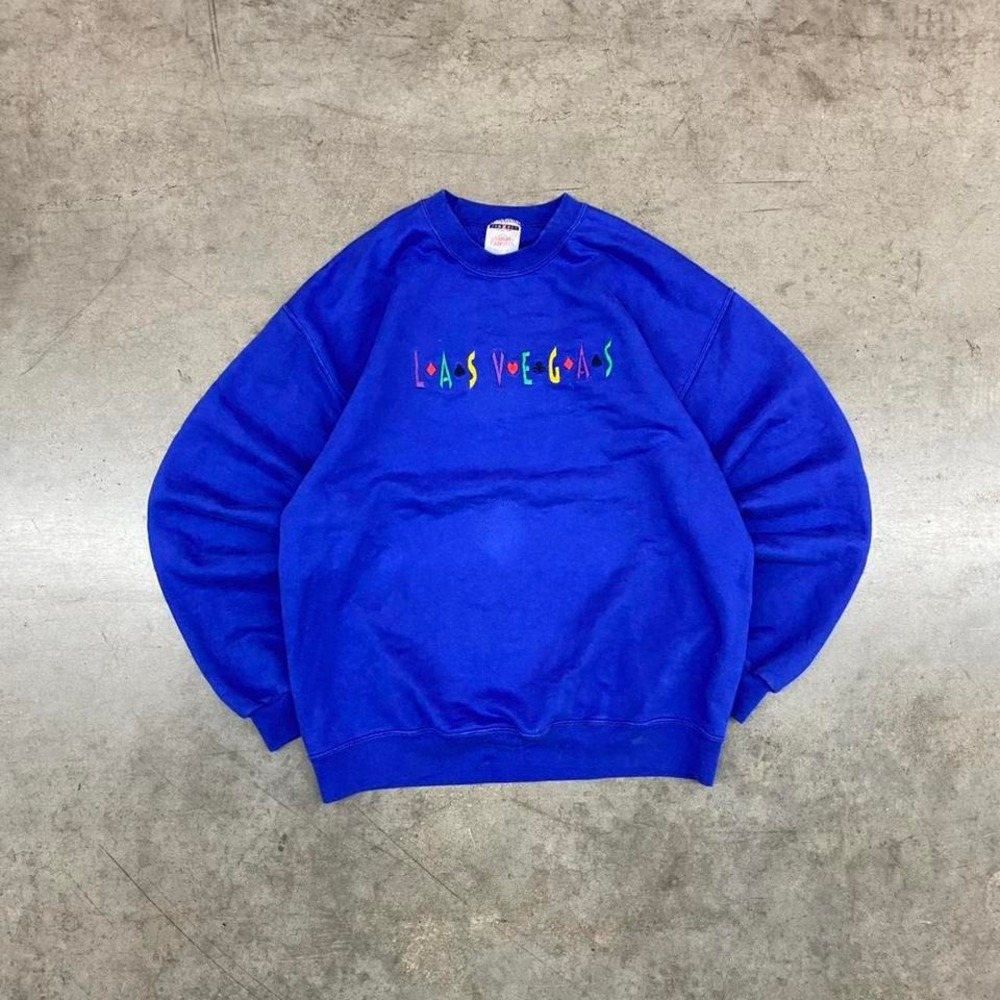 Jerzees Royal Blue Las Vegas Embroidered Crewneck Sweatshirt